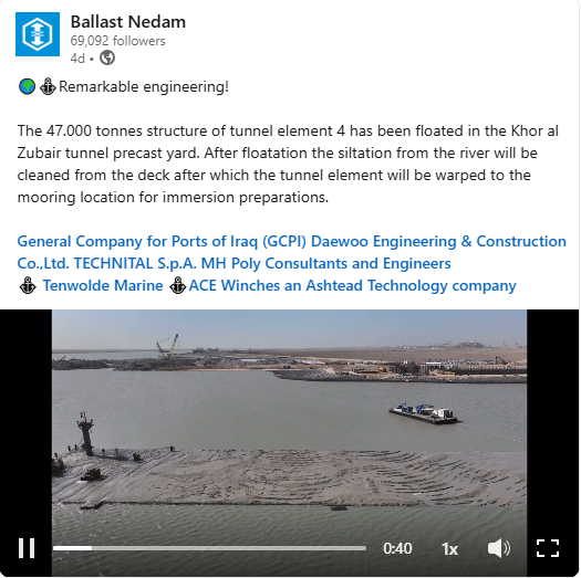 Tunnel immersion Khor al Zubair